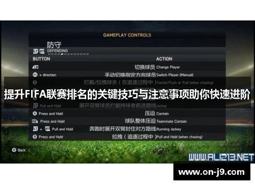 提升FIFA联赛排名的关键技巧与注意事项助你快速进阶 提升FIFA联赛排名的关键技巧与注意事项助你快速进阶